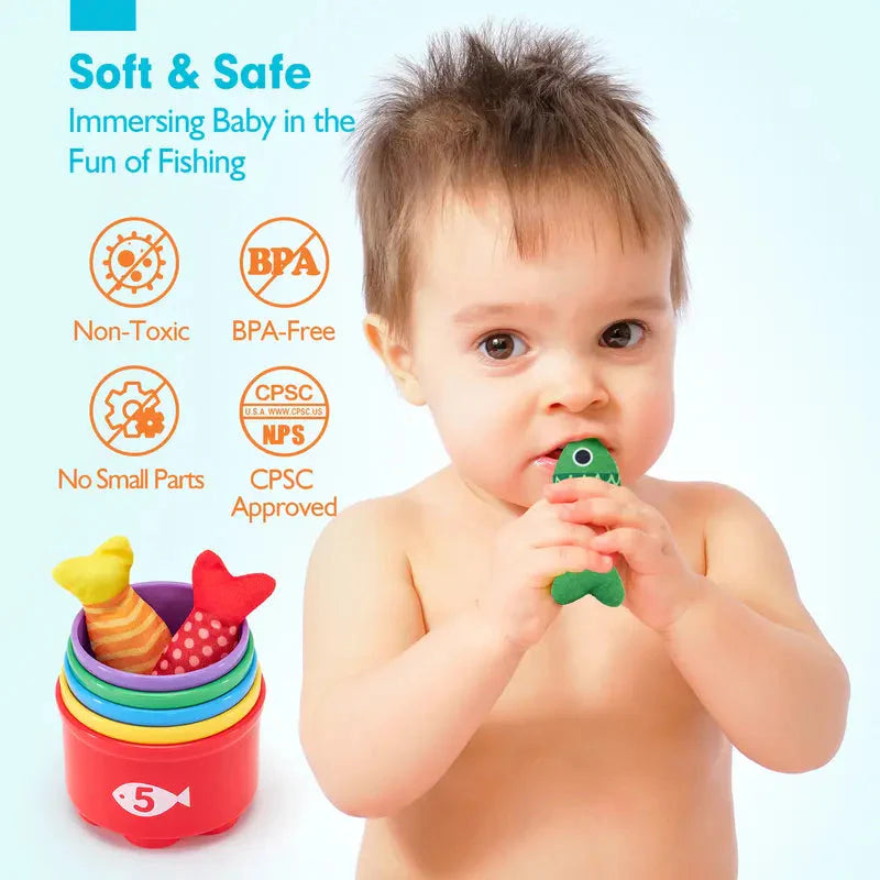 TinyCatch™ Montessori Fishing & Sorting Set - Keeps Toddlers Busy While Learning Colors & Counting